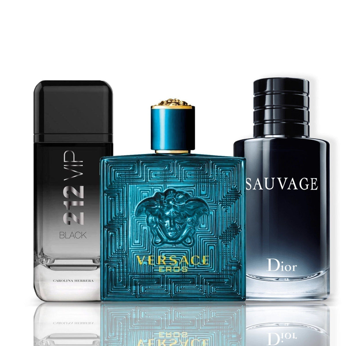 Set di 3 profumi | 212 VIP Black + Versace Eros + Sauvage Dior 100 ml